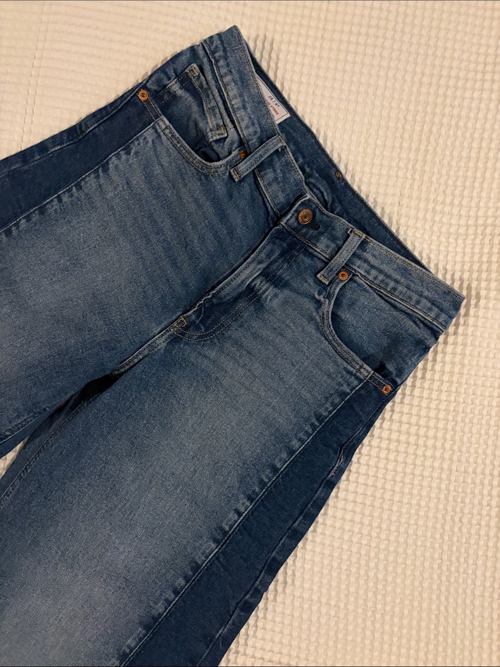 GAP Two-Tone Dark and Light Blue Wide-Leg Jeans - Picture 3 of 9